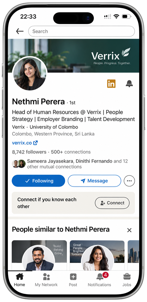 LinkedIn feed in the Polysocial app